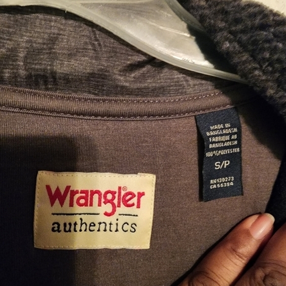Wrangler Authentics Men's Fleece Quarter Zip Pullover Gray / Black Size S NWT - Picture 6 of 12